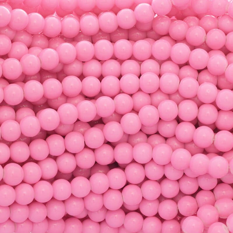Milky beads 10mm pink / for bracelets / 86 pieces SZTP1026