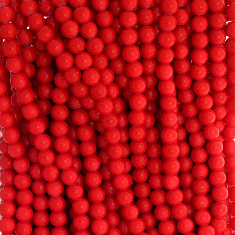Milky red 8mm beads / for bracelets / 104 pieces SZTP0828A