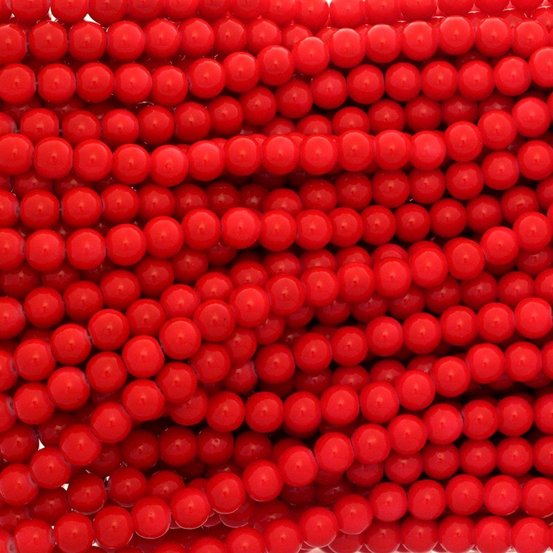 Milky red 8mm beads / for bracelets / 104 pieces SZTP0828A