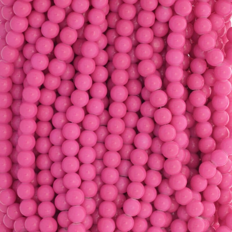 Milky beads 8mm intense pink / for bracelets / 104 pieces SZTP0832