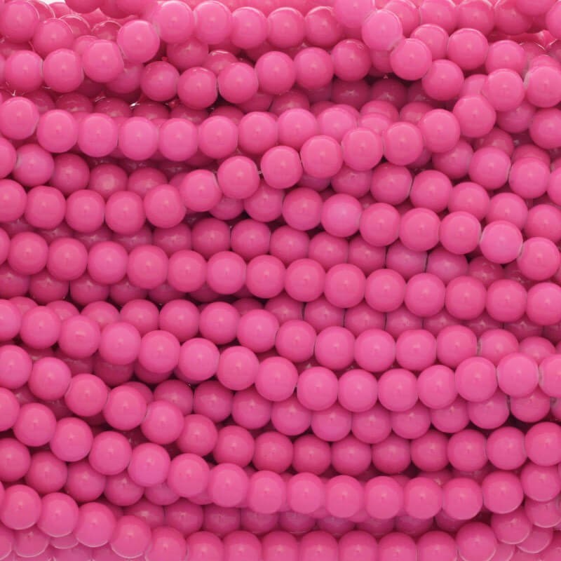 Milky beads 8mm intense pink / for bracelets / 104 pieces SZTP0832