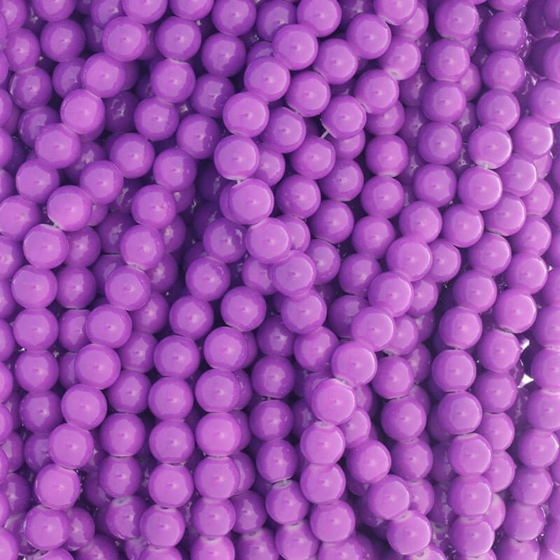 Milky violet beads 8mm / for bracelets / 104 pieces SZTP0835