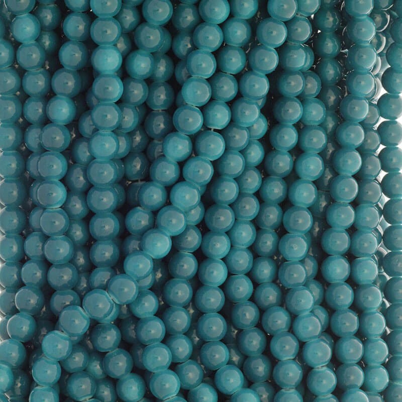 Milky beads turquoise green 8mm / for bracelets / 104 pieces SZTP0841