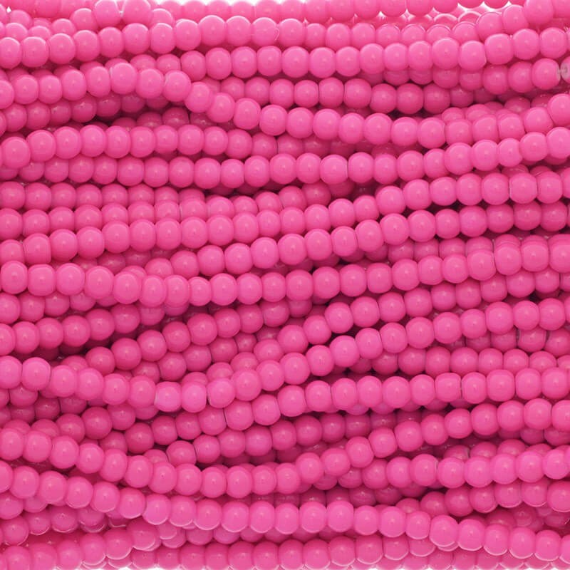 Milky / glass beads 6mm intense pink 160 pieces SZTP00612