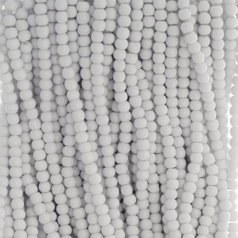 Milky beads / glass 6mm cool white 145 pieces SZTP00613