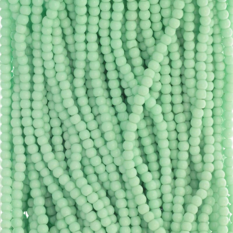 Milky beads / glass 6mm light green 160 pieces SZTP00619