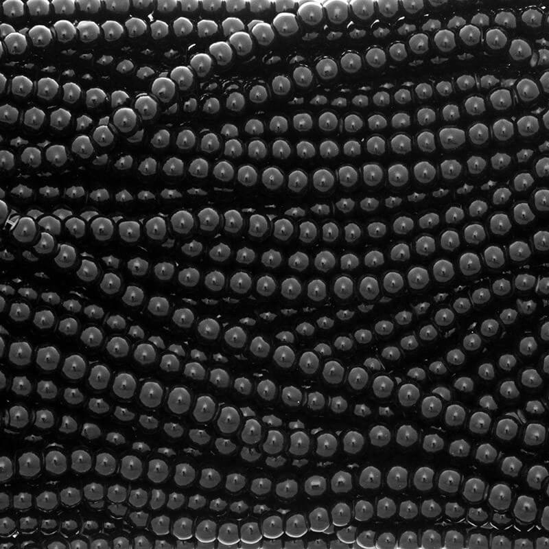 Milky beads / glass 6mm black 140 pieces SZTP0625