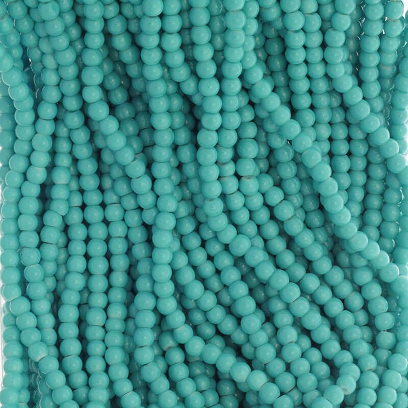Milky beads / glass 6mm turquoise 160 pieces SZTP00621