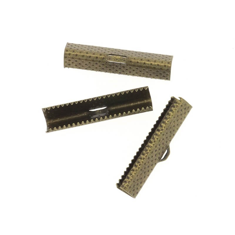 Antique bronze crocodile clip ends 30x8x5.5mm 10pcs LAPZB30