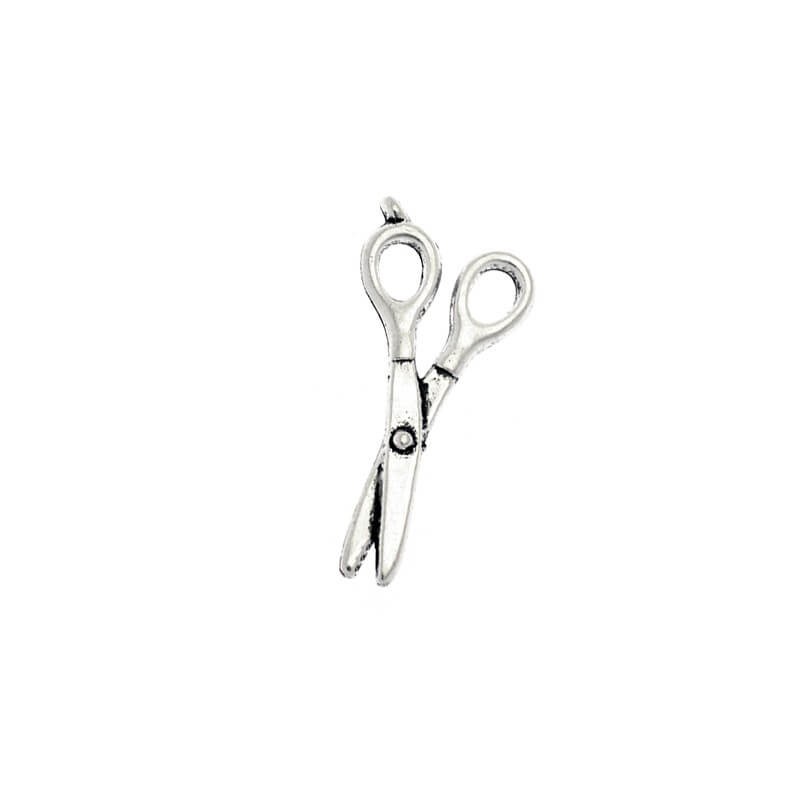 Pendants scissors silver 14x32x11mm 2 pcs AAT100A