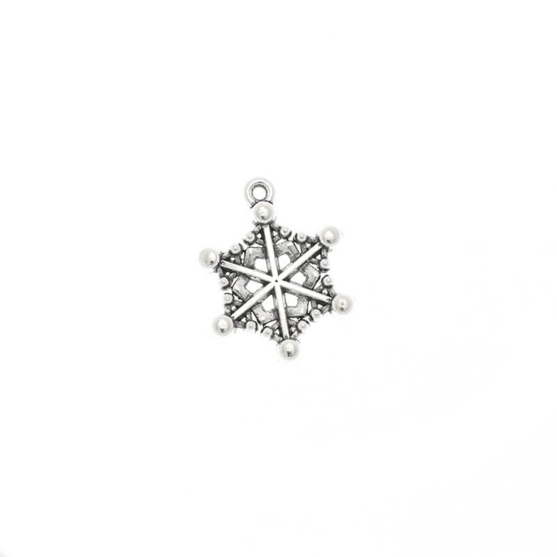 Antique silver snowflake pendant 20x15x2mm 2pcs AAT132