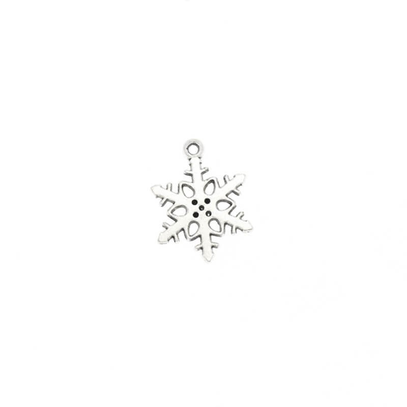 Antique silver snowflake pendants 19x15x2mm 2pcs AAT128