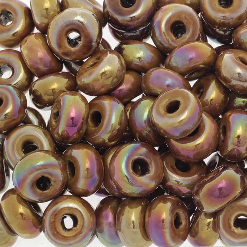 Ceramic beads / rings 22mm bronze 1pc COP22B13DA