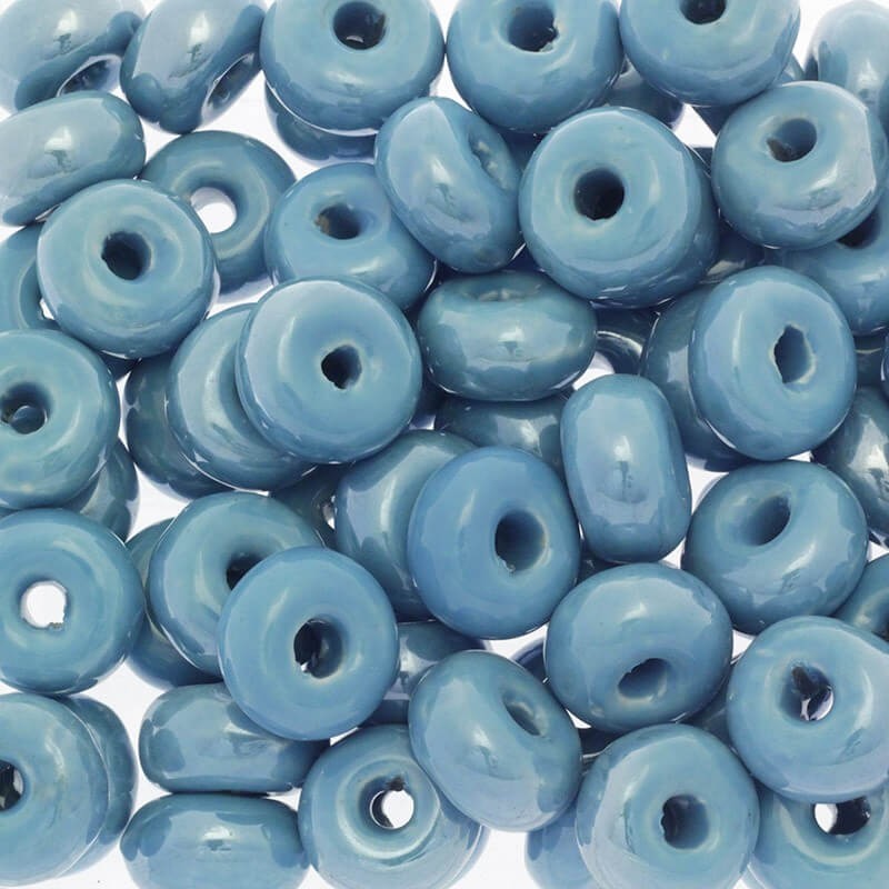 Koraliki ceramiczne / oponki 22mm niebieskie 1szt COP22N15DA