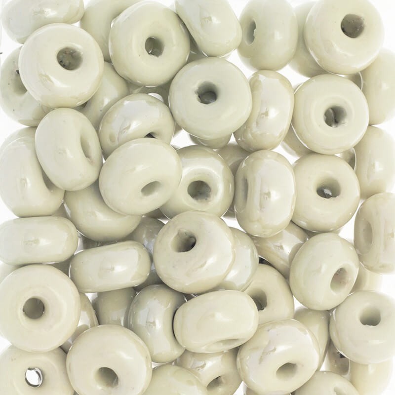 Ceramic beads / bands 22mm cream 1pc COP22K12DA