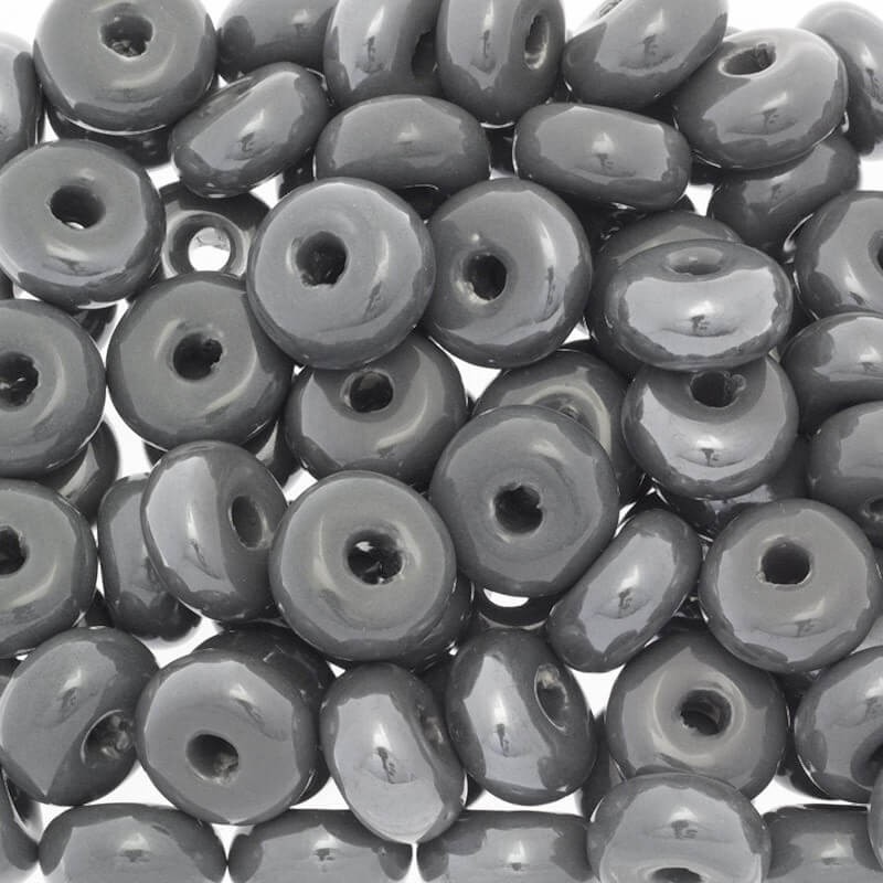 Ceramic beads / bands 22mm gray 1pc COP22S13DA