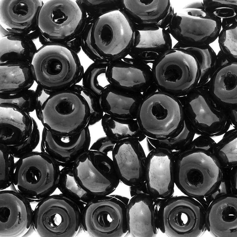 Ceramic beads / bands 22mm black 1pc COP22S06DA