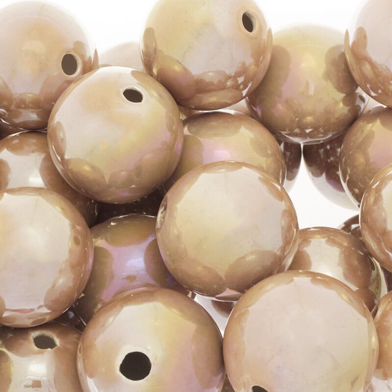 Ceramic jewelry balls empty cafe latte opal 35mm 1pc CKU35B16DB