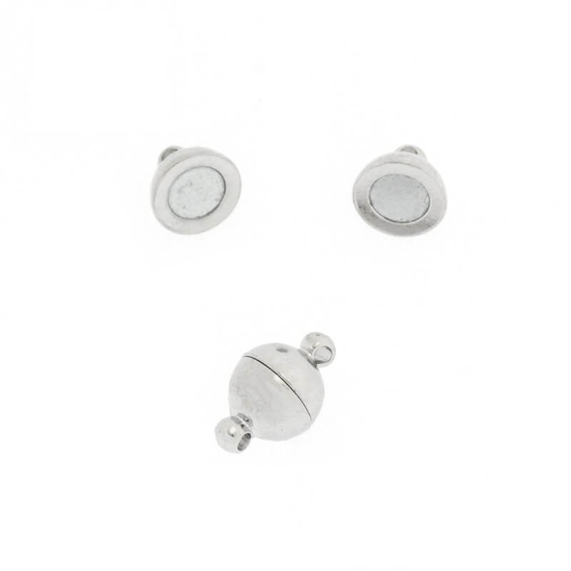Magnetic clasps 8mm silver 1pc ZAPMG19