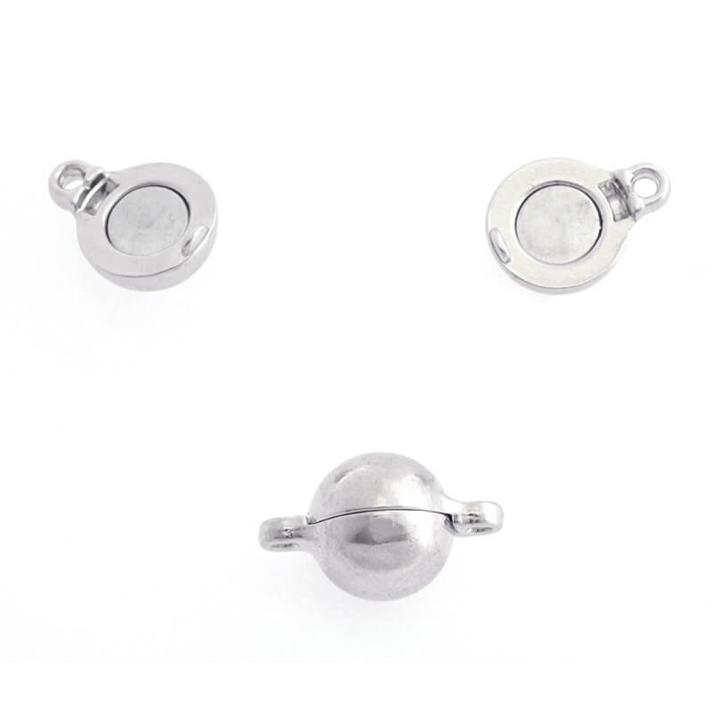 Transverse magnetic clasps 12mm silver 1pc ZAPMG20
