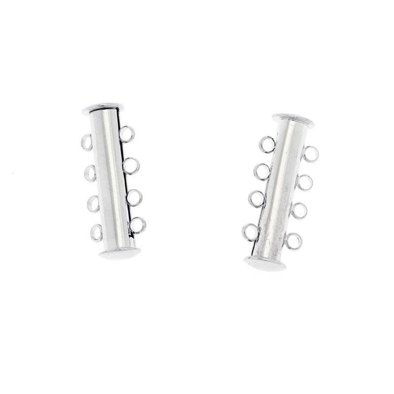 4-row magnetic clasps for bracelets, silver, 1pc ZAPMG13