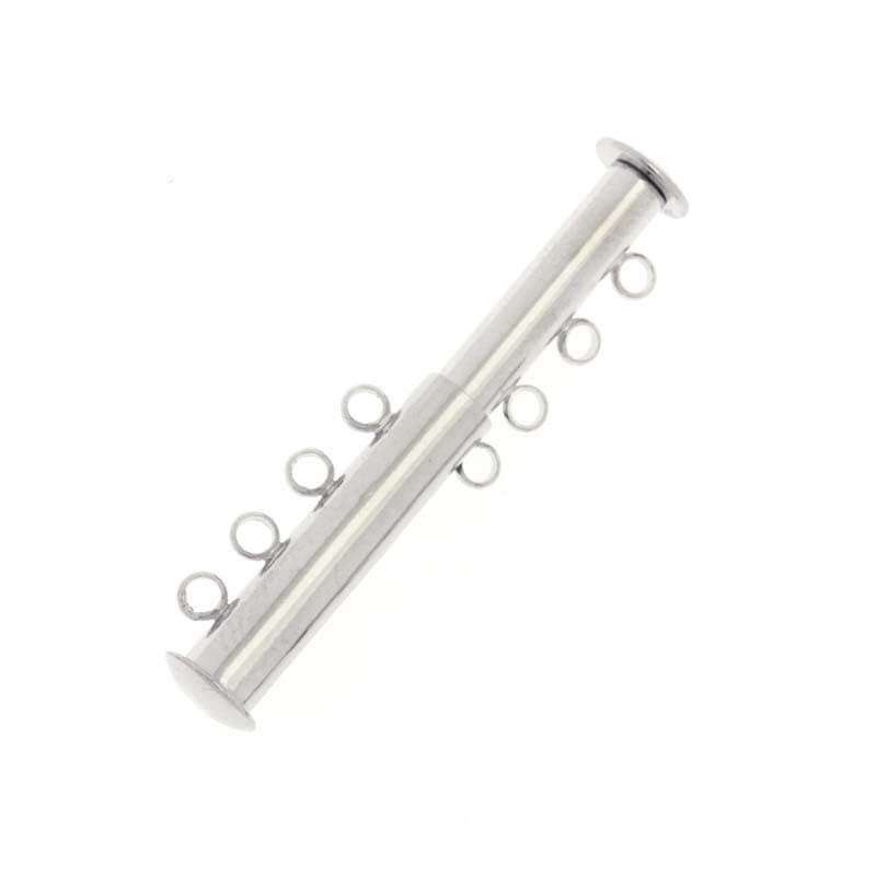 4-row magnetic clasps for bracelets, silver, 1pc ZAPMG13