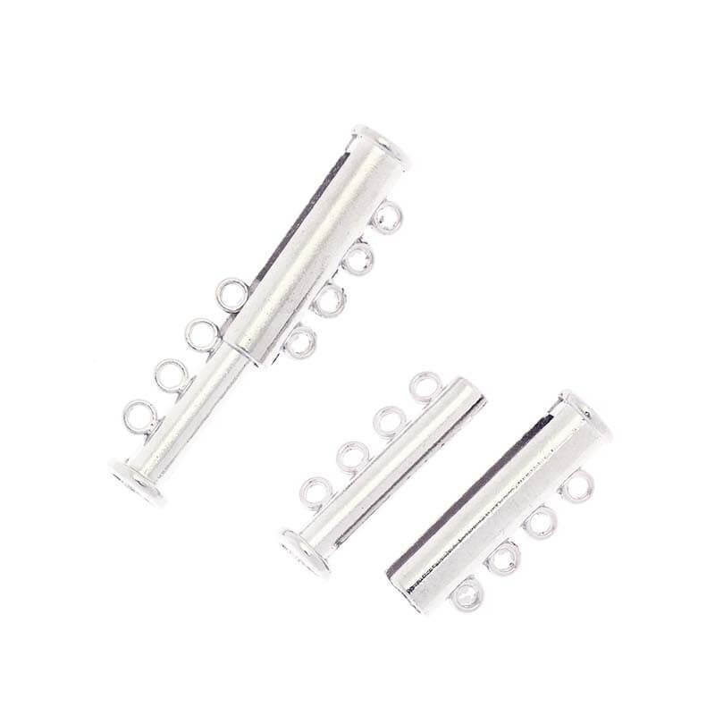 Magnetic clasps 4-row silver 1pc ZAPMG12