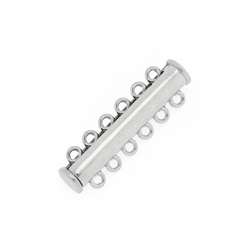 Magnetic clasps for bracelets, 6-row, silver, 1pc ZAPMG16