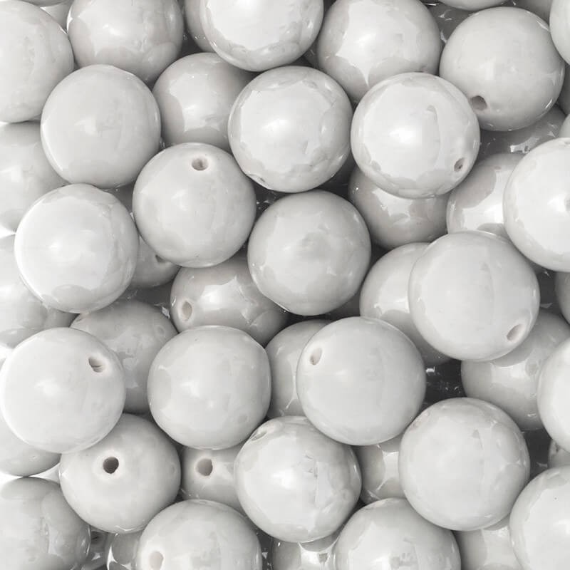 Ceramic beads 22mm light gray 1pcs CKU22S09