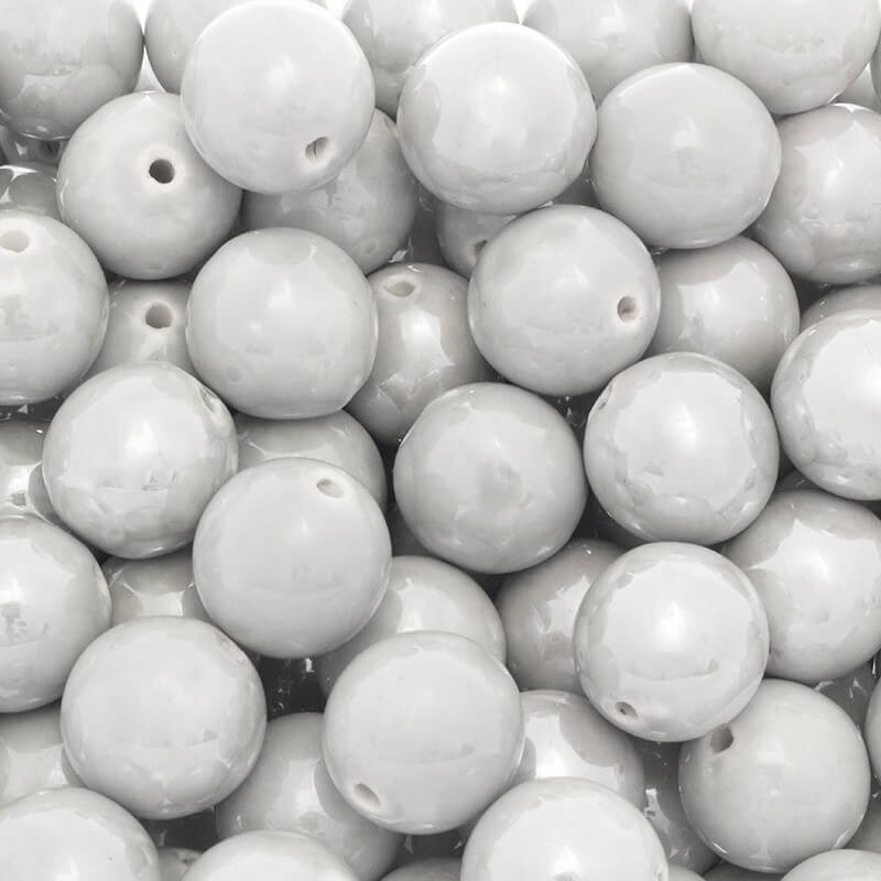 Ceramic beads 22mm light gray 1pcs CKU22S09
