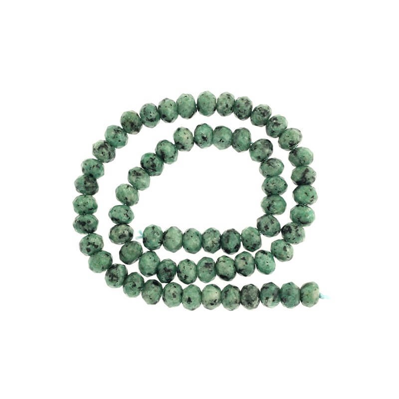 Zoisyt, faceted opon beads for bracelets 15pcs 6x4mm KAOS0631