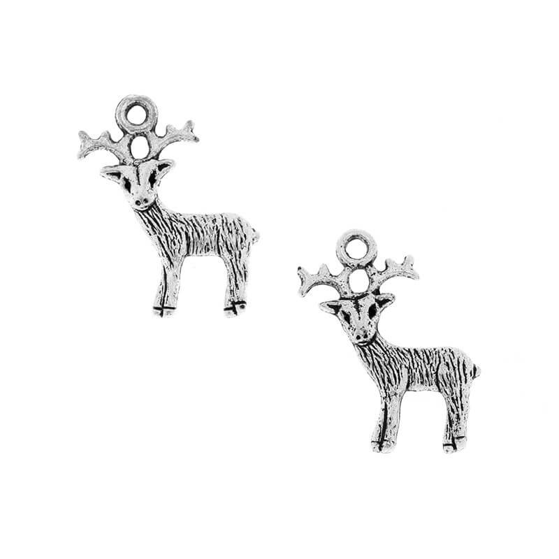 Silver Oxidized Reindeer Bracelets Pendants 26x17x3mm 2pcs AAT141