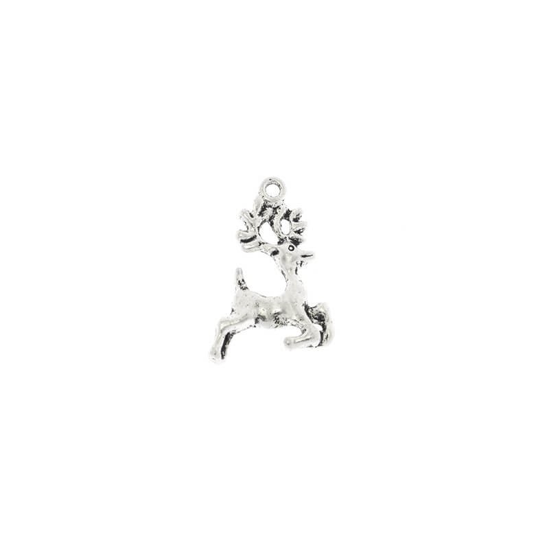 Pendants for bracelets galloping reindeer silver 22x16x3mm 2 pcs AAT150