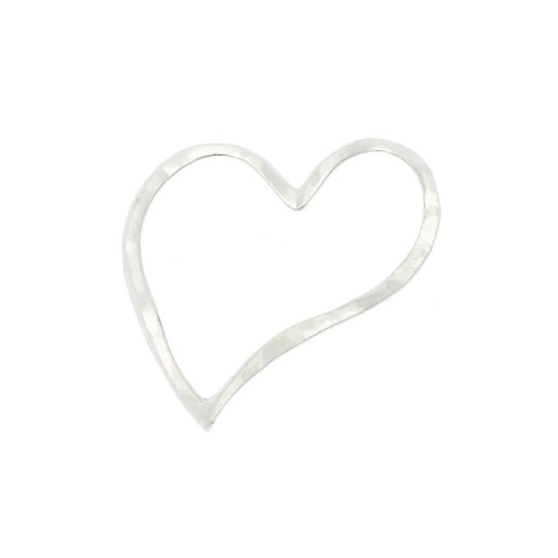 Heart pendants for pendants, 1 pcs, silver 65x70mm AAT160