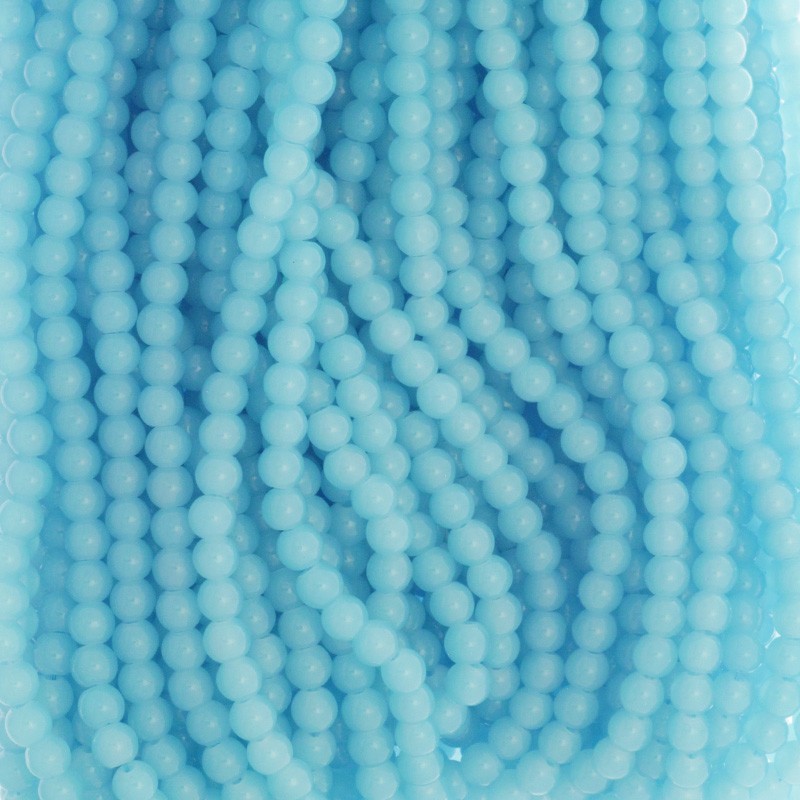 Pastels / glass beads 6mm blue 140 pieces SZPS0608