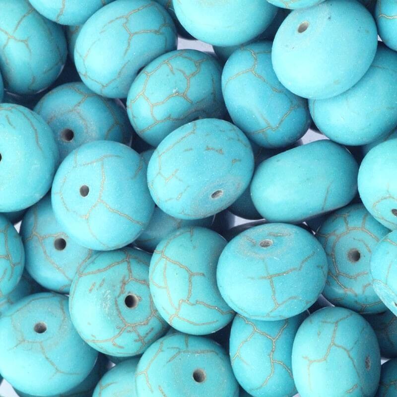 Beads for bracelets howlite ring turquoise 14x8mm 6pcs HOTUOP4