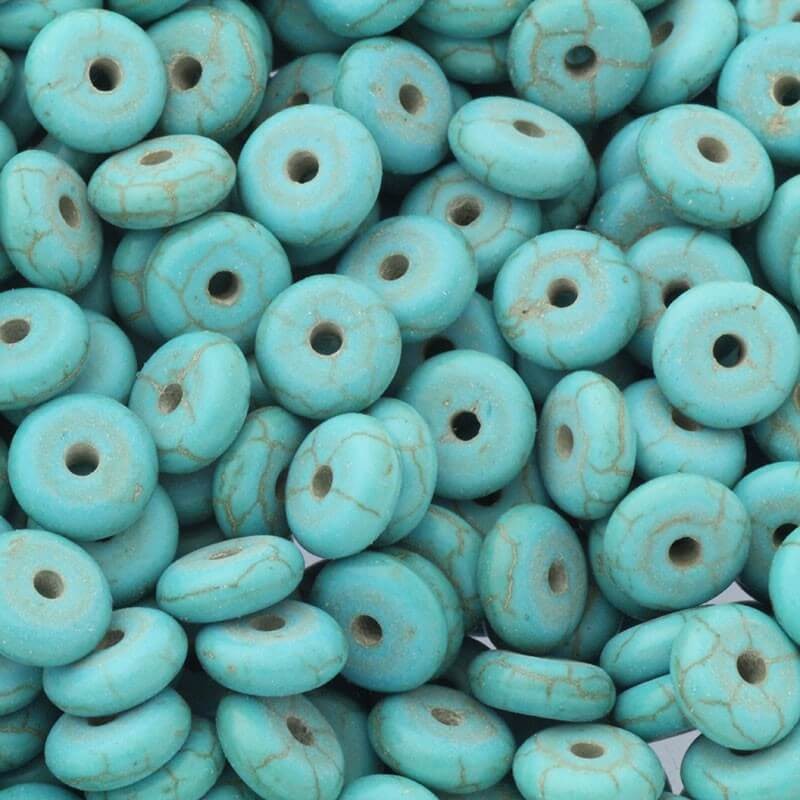 Turquoise howlite beads / spacers 8x3mm 10pcs HOTUPRZE04