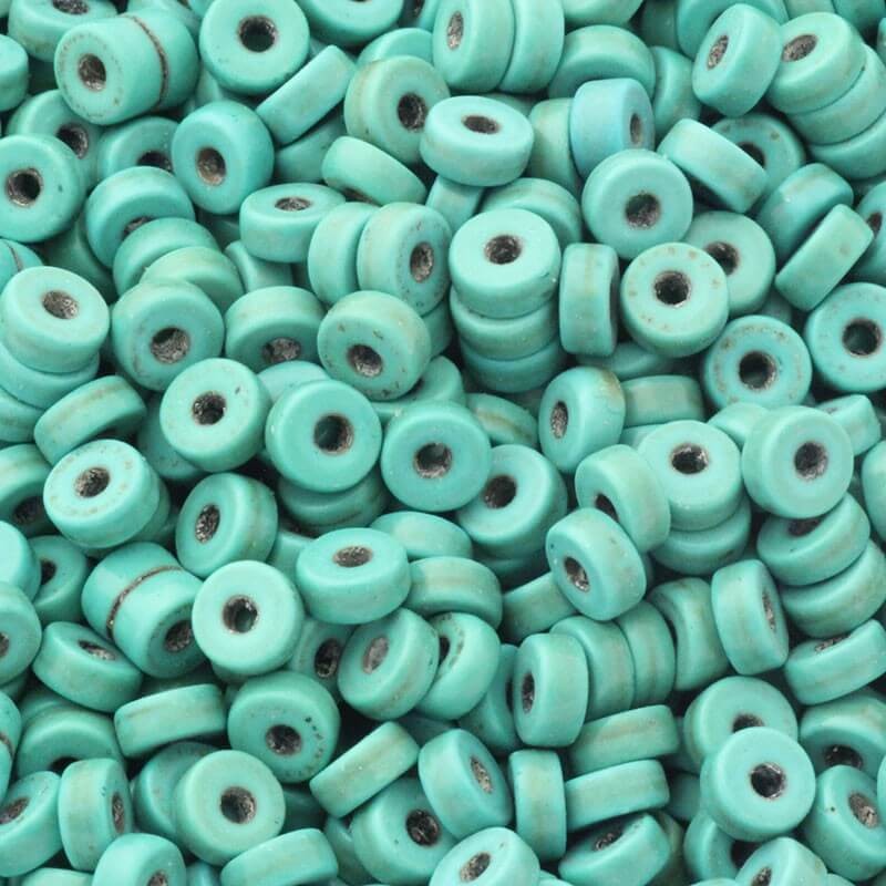 Simple beads / spacers howlite turquoise 4x2mm 20pcs HOTUPRZE01
