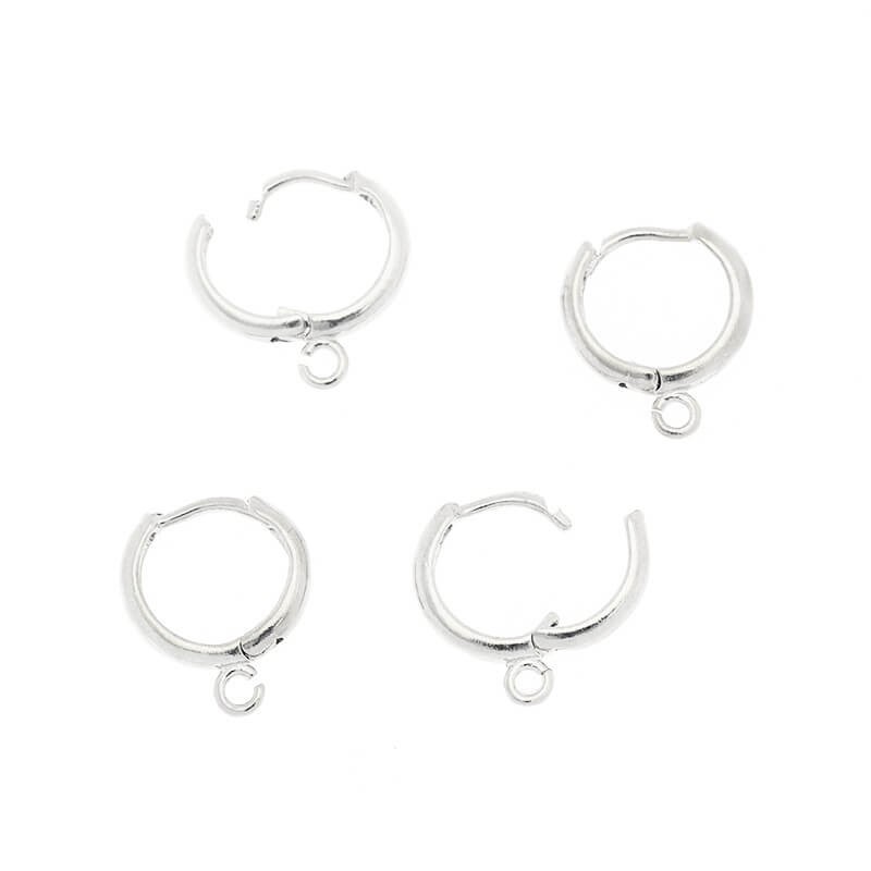 Silver straight earwires 13.5x11.5mm 4pcs BIGANG05
