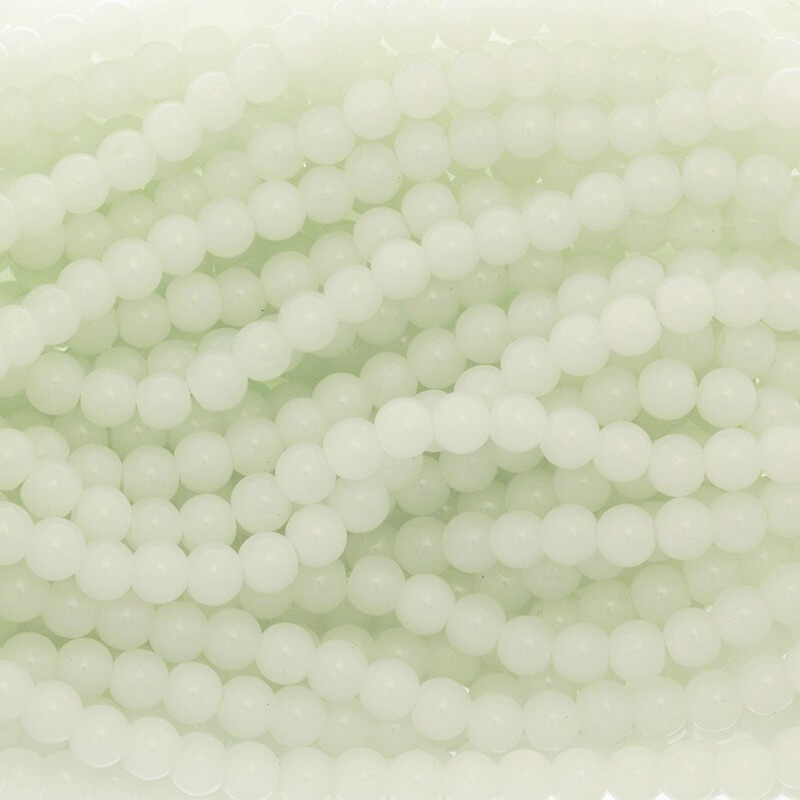 Pastels / glass beads 8mm milky white 104 pieces SZPS0801