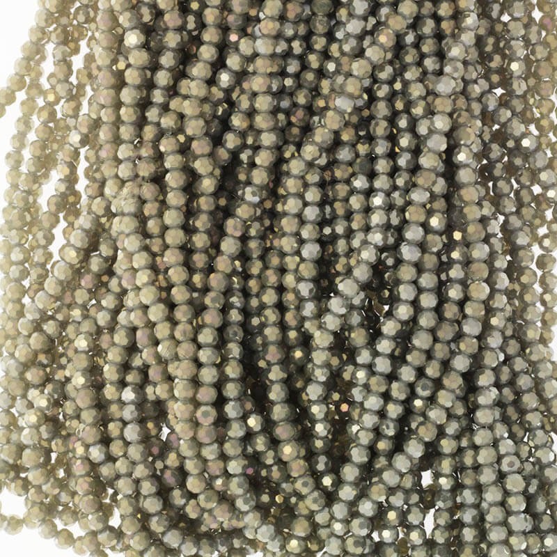 Crystal beads 4mm gray with gold 96pcs SZKRKU04083