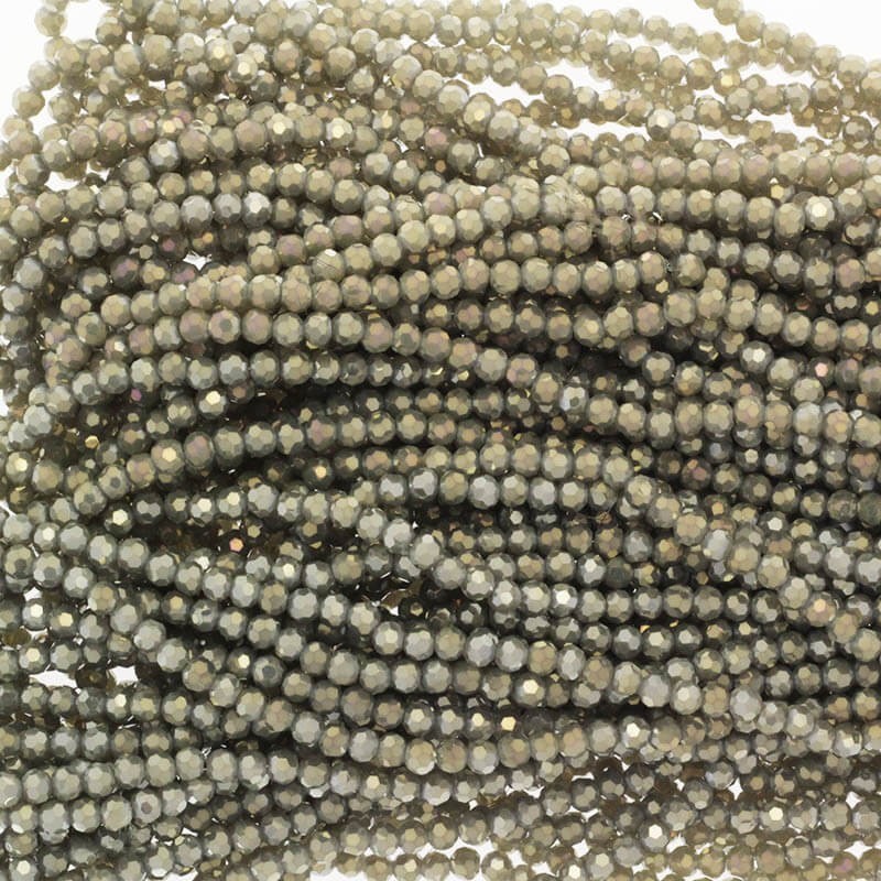 Crystal beads 4mm gray with gold 96pcs SZKRKU04083