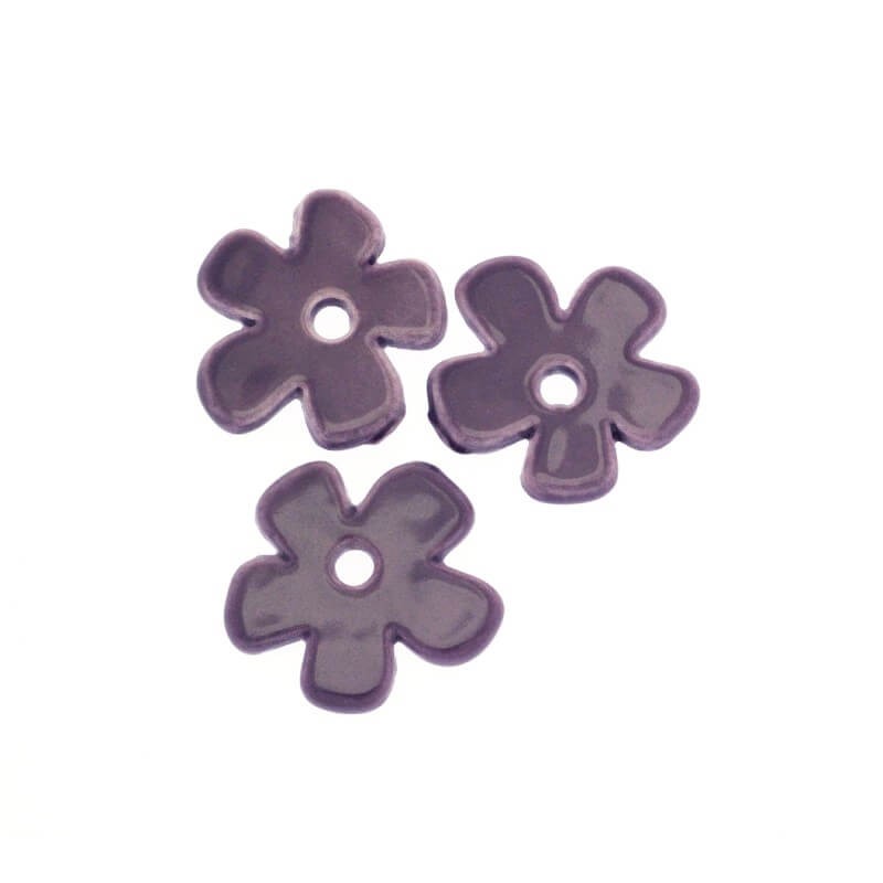 Kwiatki ceramiczne 36mm jasny fiolet 1szt CKW36F11