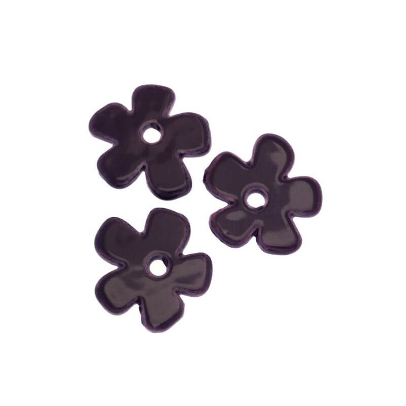 Kwiatki ceramiczne 36mm fiolet 1szt CKW36F10