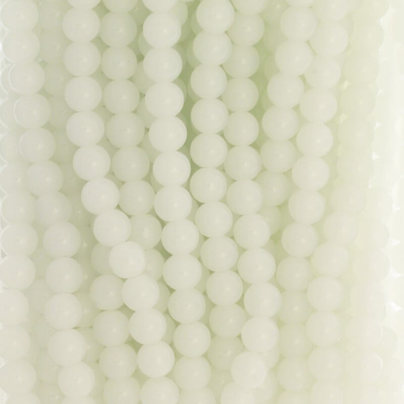 Koraliki Pastels / szklane 10mm białe mleczne 84 sztuk SZPS1001