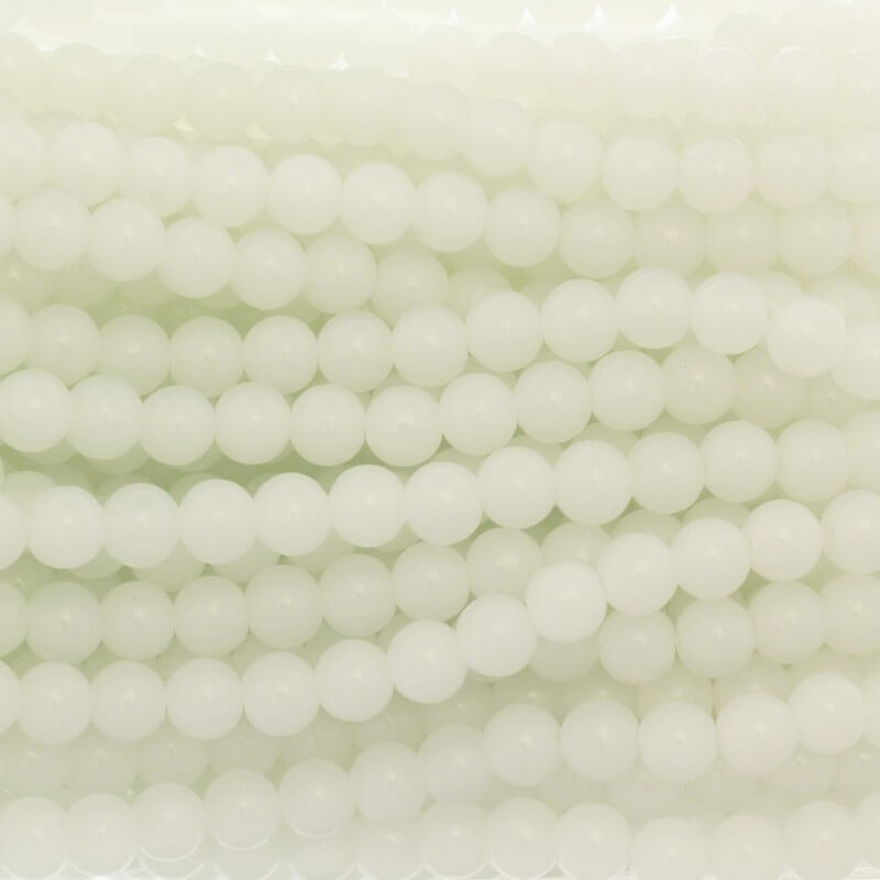 Koraliki Pastels / szklane 10mm białe mleczne 84 sztuk SZPS1001