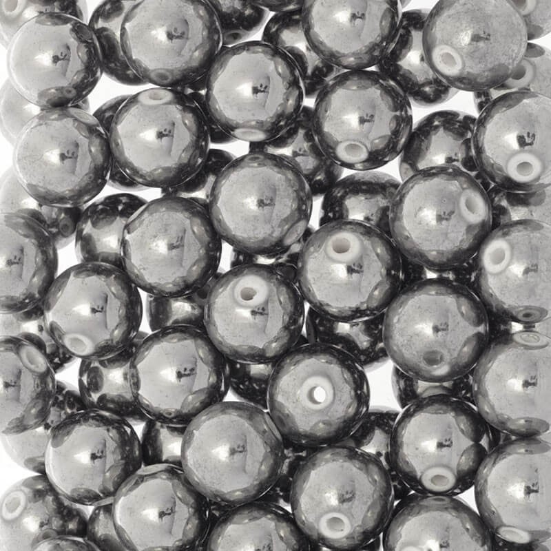 Ceramic beads 18mm mercury 1pc CKU18SSDA