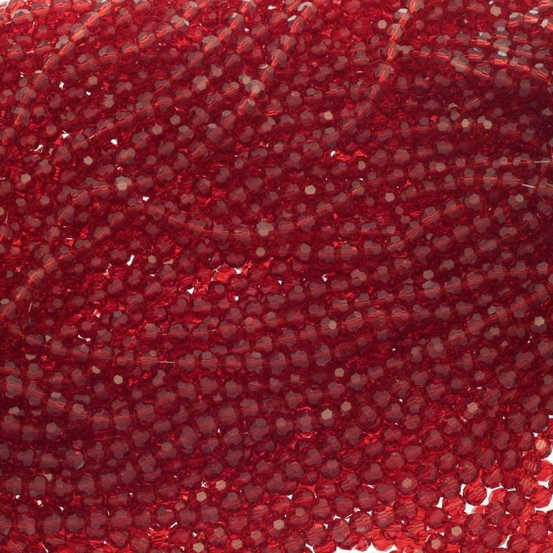 Koraliki kryształki kulki 6mm czerwone 100szt  SZKRKU06020