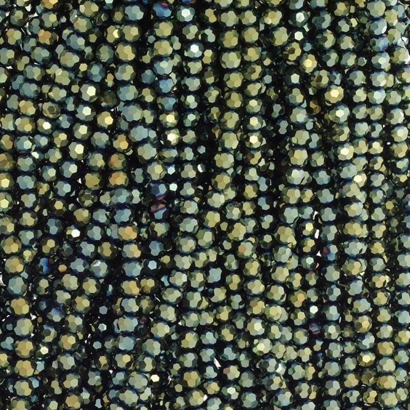 Crystal beads 6mm golden green balls 100pcs SZKRKU06052