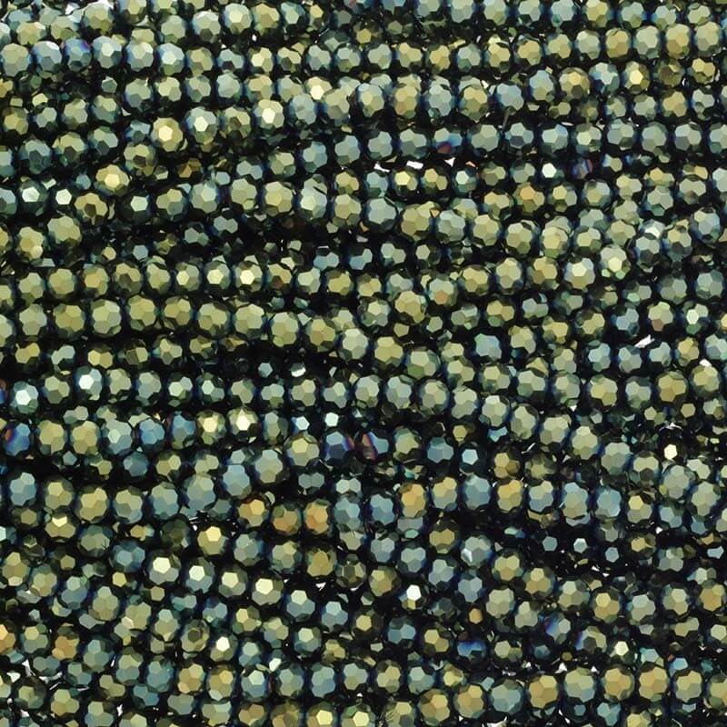 Crystal beads 6mm golden green balls 100pcs SZKRKU06052